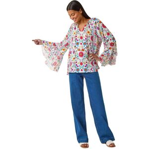 Roman Women's Tie Front Floral Print Top in Pink Size: 16 Pink 16 Roman Women's Tie Front Floral Print Top in Pink Size: 16 Pink 16