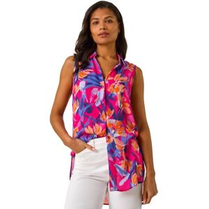 Roman Women's Floral Print Sleeveless Blouse in Pink Size: 14 Pink 14 Roman Women's Floral Print Sleeveless Blouse in Pink Size: 14 Pink 14