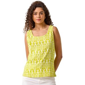 Roman Women's Ikat Print Textured Vest Top in Lime Size: 10 Lime 10 Roman Women's Ikat Print Textured Vest Top in Lime Size: 10 Lime 10