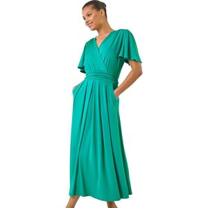 Roman Women's Tie Back V-Neck Stretch Midi Dress in Jade Size: 20 Jade 20 Roman Women's Tie Back V-Neck Stretch Midi Dress in Jade Size: 20 Jade 20