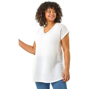 Roman Women's Curve Crochet V-Neck Stretch Top in Ivory Size: 30-32 Ivory 30-32 Roman Women's Curve Crochet V-Neck Stretch Top in Ivory Size: 30-32 Ivory 30-32