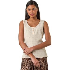 Roman Women's Buttoned Stretch Vest Top in Stone Size: 20 Stone 20 Roman Women's Buttoned Stretch Vest Top in Stone Size: 20 Stone 20