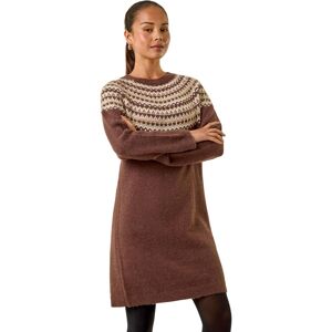 Roman Women's Petite Fairisle Knit Jumper Dress in Chocolate Size: 12 Chocolate 12 Roman Women's Petite Fairisle Knit Jumper Dress in Chocolate Size: 12 Chocolate 12