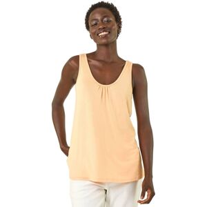 Roman Women's Plain V-Neck Stretch Jersey Vest Top in Peach Size: 20 Peach 20 Roman Women's Plain V-Neck Stretch Jersey Vest Top in Peach Size: 20 Peach 20