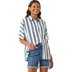 Roman Women's Stripe Print Button Detail Shirt in Light Blue Size: 12 Light Blue 12 Roman Women's Stripe Print Button Detail Shirt in Light Blue Size: 12 Light Blue 12