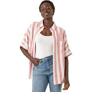 Roman Women's Stripe Print Button Detail Shirt in Light Pink Size: 14 Light Pink 14 Roman Women's Stripe Print Button Detail Shirt in Light Pink Size: 14 Light Pink 14
