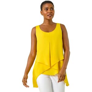 Roman Women's Asymmetric Sleeveless Vest Top in Yellow Size: 20 Yellow 20 Roman Women's Asymmetric Sleeveless Vest Top in Yellow Size: 20 Yellow 20