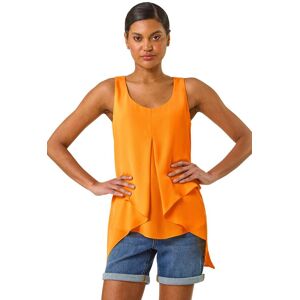 Roman Women's Asymmetric Sleeveless Vest Top in Pale Orange Size: 12 Pale Orange 12 Roman Women's Asymmetric Sleeveless Vest Top in Pale Orange Size: 12 Pale Orange 12