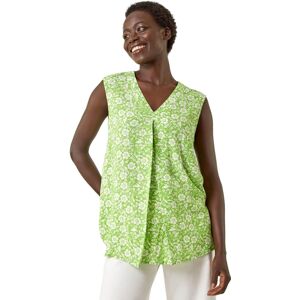 Roman Women's Floral V-Neck Vest Top in Green Size: 18 Green 18 Roman Women's Floral V-Neck Vest Top in Green Size: 18 Green 18