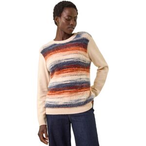 Roman Women's Fluffy Stripe Knit Jumper in Ivory Size: 16 Ivory 16 Roman Women's Fluffy Stripe Knit Jumper in Ivory Size: 16 Ivory 16