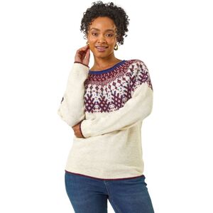 Roman Women's Petite Fairisle Neppy Knit Jumper in Ivory Size: 10 Ivory 10 Roman Women's Petite Fairisle Neppy Knit Jumper in Ivory Size: 10 Ivory 10