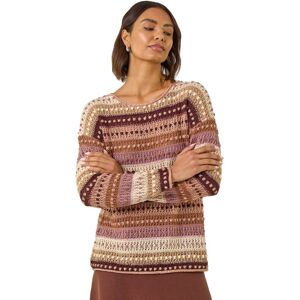 Roman Women's Bobble Knit Stripe Jumper in Natural Size: 14 Natural 14 Roman Women's Bobble Knit Stripe Jumper in Natural Size: 14 Natural 14
