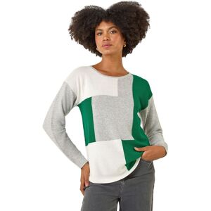 Roman Women's Colour Block Ribbed Jumper in Grey Size: 20 Grey 20 Roman Women's Colour Block Ribbed Jumper in Grey Size: 20 Grey 20