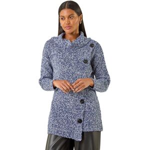 Roman Women's Roll Neck Button Detail Longline Jumper in Blue Size: 16 Blue 16 Roman Women's Roll Neck Button Detail Longline Jumper in Blue Size: 16 Blue 16