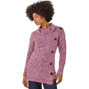 Roman Women's Roll Neck Button Detail Longline Jumper in Red Size: 12 Red 12 Roman Women's Roll Neck Button Detail Longline Jumper in Red Size: 12 Red 12