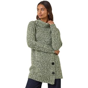 Roman Women's Roll Neck Button Detail Longline Jumper in Green Size: 16 Green 16 Roman Women's Roll Neck Button Detail Longline Jumper in Green Size: 16 Green 16