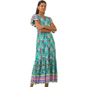 Roman Women's Floral Border Print Maxi Dress in Blue Size: 20 Blue 20 Roman Women's Floral Border Print Maxi Dress in Blue Size: 20 Blue 20
