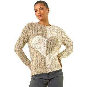 Roman Women's Colour Block Heart Knit Jumper in Ivory Size: 18 Ivory 18 Roman Women's Colour Block Heart Knit Jumper in Ivory Size: 18 Ivory 18