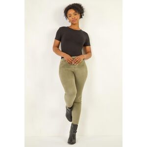 Roman Women's Petite Suedette Stretch Jeggings in Khaki Size: 14 Khaki 14 Roman Women's Petite Suedette Stretch Jeggings in Khaki Size: 14 Khaki 14