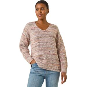Roman Women's Shimmer V-Neck Knitted Jumper in Light Pink Size: 18 Light Pink 18 Roman Women's Shimmer V-Neck Knitted Jumper in Light Pink Size: 18 Light Pink 18