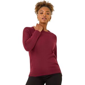Roman Women's Plain Soft Crew Neck Jumper in Maroon Size: 14 Maroon 14 Roman Women's Plain Soft Crew Neck Jumper in Maroon Size: 14 Maroon 14