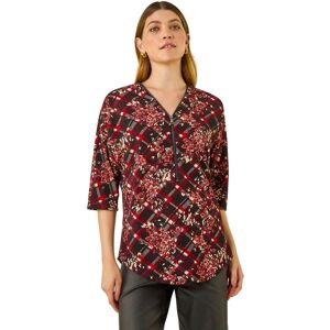 Roman Women's Textured Floral Print Stretch Top in Wine Size: 20 Wine 20 Roman Women's Textured Floral Print Stretch Top in Wine Size: 20 Wine 20