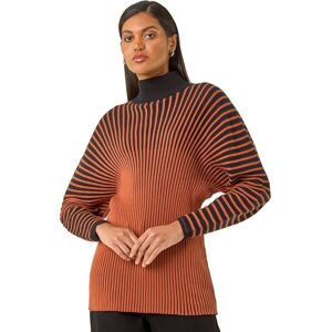 Roman Women's Colour Block Stripe Knit Jumper in Orange Size: 14 Orange 14 Roman Women's Colour Block Stripe Knit Jumper in Orange Size: 14 Orange 14