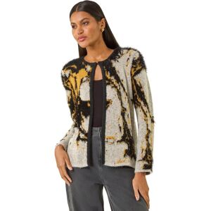 Roman Women's Fluffy Textured Knit Cardigan in Grey Size: 16 Grey 16 Roman Women's Fluffy Textured Knit Cardigan in Grey Size: 16 Grey 16