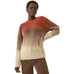 Roman Women's Fluffy Ombre Knit Jumper in Brown Size: 12 Brown 12 Roman Women's Fluffy Ombre Knit Jumper in Brown Size: 12 Brown 12
