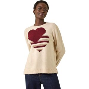 Roman Women's Heart Crew Neck Knit Jumper in Ivory Size: 14 Ivory 14 Roman Women's Heart Crew Neck Knit Jumper in Ivory Size: 14 Ivory 14