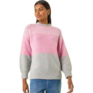 Roman Women's Colour Block Knit Jumper in Light Pink Size: 14 Light Pink 14 Roman Women's Colour Block Knit Jumper in Light Pink Size: 14 Light Pink 14