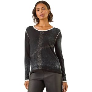 Roman Women's Embellished Soft Knit Jumper in Black Size: 16 Black 16 Roman Women's Embellished Soft Knit Jumper in Black Size: 16 Black 16