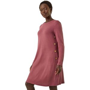 Roman Women's Side Button Detail Stretch Swing Dress in Rose Size: 18 Rose 18 Roman Women's Side Button Detail Stretch Swing Dress in Rose Size: 18 Rose 18