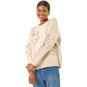 Roman Women's Cornelli Floral Textured Knit Jumper in Ivory Ivory One Size Roman Women's Cornelli Floral Textured Knit Jumper in Ivory Ivory One Size