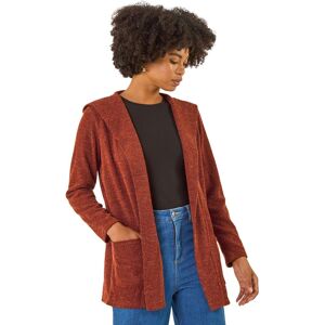 Roman Women's Longline Hooded Cardigan in Orange Size: 16 Orange 16 Roman Women's Longline Hooded Cardigan in Orange Size: 16 Orange 16