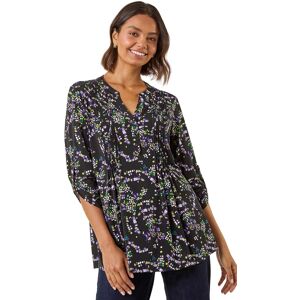 Roman Women's Abstract Print Pintuck Stretch Top in Lime Size: 16 Lime 16 Roman Women's Abstract Print Pintuck Stretch Top in Lime Size: 16 Lime 16