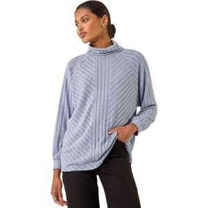 Roman Women's Textured Stripe Cowl Neck Top in Light Blue Size: 16 Light Blue 16 Roman Women's Textured Stripe Cowl Neck Top in Light Blue Size: 16 Light Blue 16