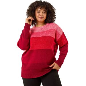 Roman Women's Curve Ombre Stripe Knit Jumper in Red Size: 22-24 Red 22-24 Roman Women's Curve Ombre Stripe Knit Jumper in Red Size: 22-24 Red 22-24