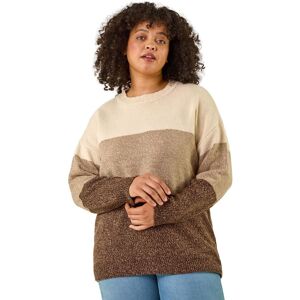 Roman Women's Curve Ombre Stripe Knit Jumper in Stone Size: 16 Stone 16 Roman Women's Curve Ombre Stripe Knit Jumper in Stone Size: 16 Stone 16