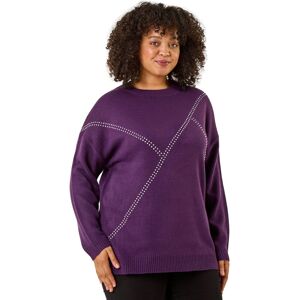 Roman Women's Curve Hotfix Knit Jumper in Plum Size: 18 Plum 18 Roman Women's Curve Hotfix Knit Jumper in Plum Size: 18 Plum 18