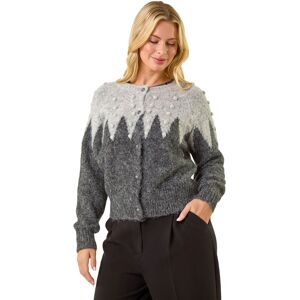 Roman Women's Petite Bobble Buttoned Knit Cardigan in Grey Size: 10 Grey 10 Roman Women's Petite Bobble Buttoned Knit Cardigan in Grey Size: 10 Grey 10