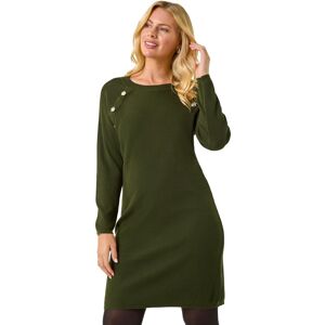 Roman Women's Petite Button Detail Knit Dress in Khaki Size: 18 Khaki 18 Roman Women's Petite Button Detail Knit Dress in Khaki Size: 18 Khaki 18