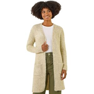 Roman Women's Metallic Longline Knit Cardigan in Gold Size: 12 Gold 12 Roman Women's Metallic Longline Knit Cardigan in Gold Size: 12 Gold 12