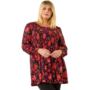 Roman Women's Curve Floral Print Stretch Top in Red Size: 18 Red 18 Roman Women's Curve Floral Print Stretch Top in Red Size: 18 Red 18