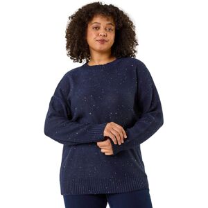 Roman Women's Curve Hotfix Longline Knit Jumper in Navy Size: 18 Navy 18 Roman Women's Curve Hotfix Longline Knit Jumper in Navy Size: 18 Navy 18