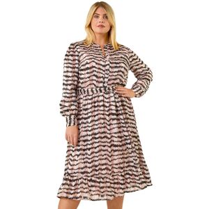 Roman Women's Curve Animal Print Midi Dress in Pink Size: 16 Pink 16 Roman Women's Curve Animal Print Midi Dress in Pink Size: 16 Pink 16