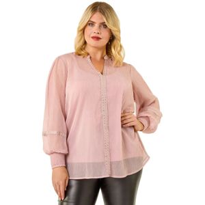 Roman Women's Curve Shimmer Chiffon Blouse in Light Pink Size: 30-32 Light Pink 30-32 Roman Women's Curve Shimmer Chiffon Blouse in Light Pink Size: 30-32 Light Pink 30-32