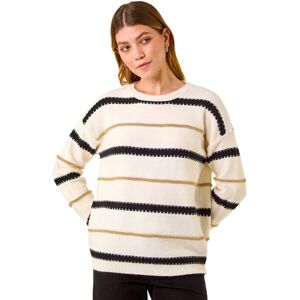 Roman Women's Multi Stripe Knit Jumper in Ivory Size: Large Ivory L Roman Women's Multi Stripe Knit Jumper in Ivory Size: Large Ivory L