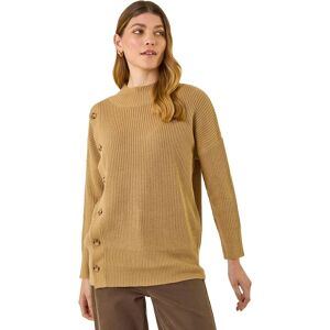 Roman Women's Side Buttoned Knit Jumper in Tan Size: 10 Tan 10 Roman Women's Side Buttoned Knit Jumper in Tan Size: 10 Tan 10