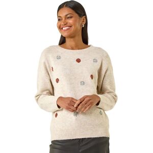 Roman Women's Sequin Poka Dot Knit Jumper in Ivory Size: 10 Ivory 10 Roman Women's Sequin Poka Dot Knit Jumper in Ivory Size: 10 Ivory 10
